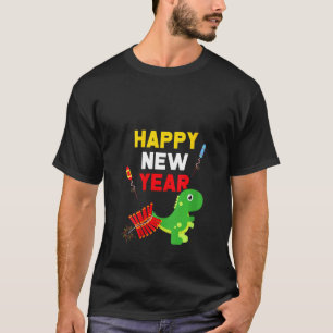 T-shirt Filles Joyeuses Nouvel An Eve Firecracker T Rex Pa