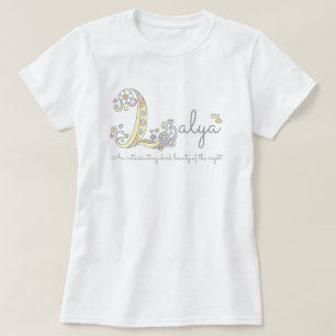 T-shirt Filles L de signification nommé coeurs de Layla de