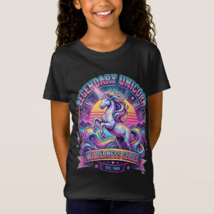 T-Shirt Filles Licorne Légendaire Rétro & Étoiles