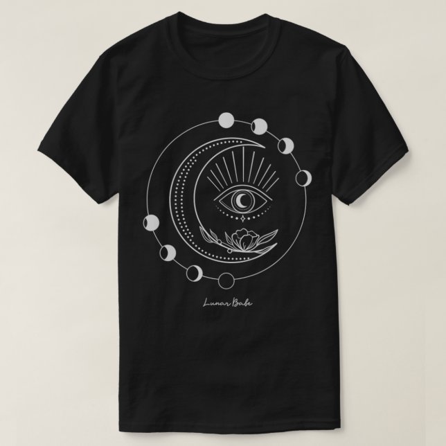 T-shirt Filles Lunaire Babe Astrologie Ésotérique Lune Pha (Design devant)