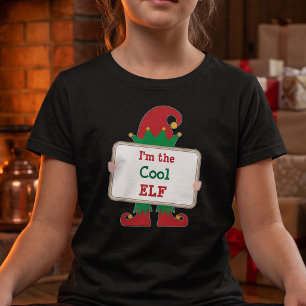 T-Shirt Filles Message personnalisé Elf famille assortie C