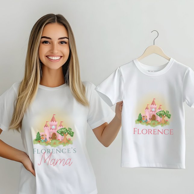 T-shirt Filles mignonne rose princesse Château Mama (Créateur téléchargé)