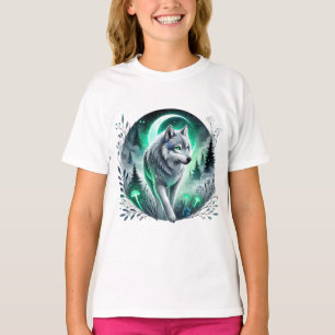 T-shirt Filles mignonnes amoureuses du loup