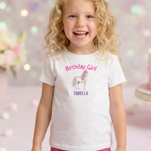 T-shirt Filles Mignonnes Licorne Anniversaire