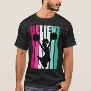 T-shirt Filles Motivationnelles Rose Et Vert Cheerled Bel