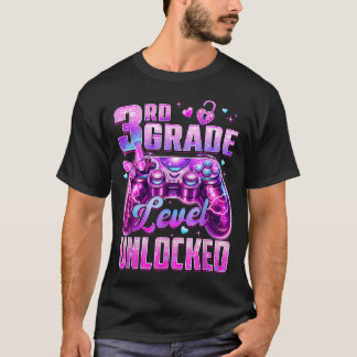 T-shirt Filles niveau 3e année débloqué jeu sur retour à