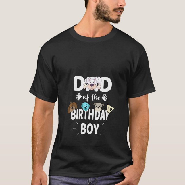 T-shirt Filles Papa De L'Anniversaire Chien Fête Chien Pup (Devant)