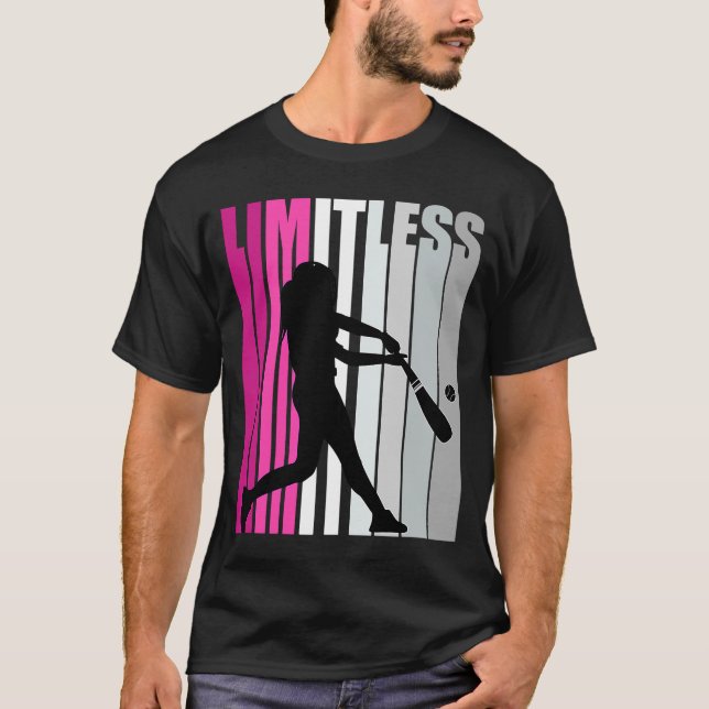 T-shirt Filles Pink Limitless Baseball Anniversaire Softba (Devant)