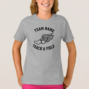 T-shirt Filles Piste et terrain Personnalisé Nom de l'équi