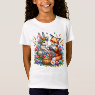 T-Shirt Filles renard lapin mignonnes