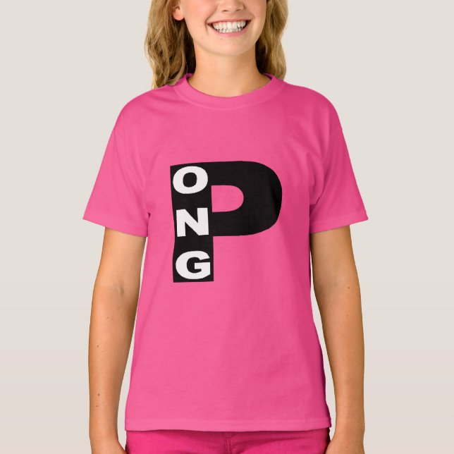 T-shirt filles  rose ouah   PING  PONG  (Devant)