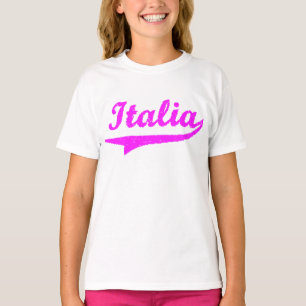 T-shirt Filles roses italiennes (sonnerie noire)