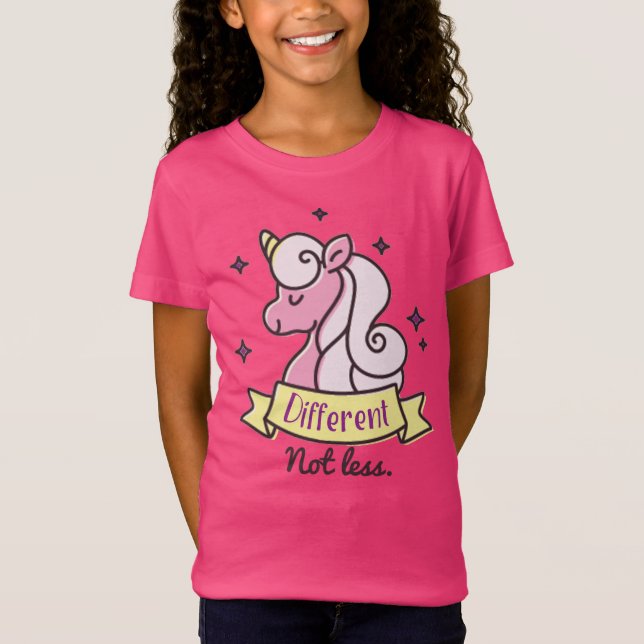 T-Shirt Filles sensibilisation sur l'autisme, différente (Devant)