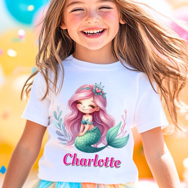 T-shirt Filles Sirène nom personnalisé (Créateur téléchargé)
