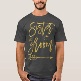 T-shirt Filles Soeur De Mariée Avec Flèche Bri Jaune Foncé
