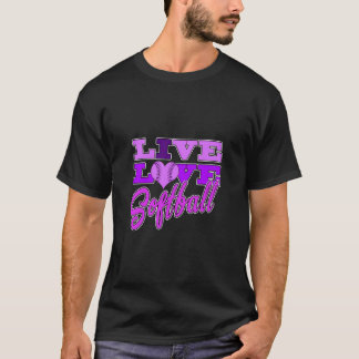 T-shirt Filles Softball Live Love All Purple Cadeau Great 
