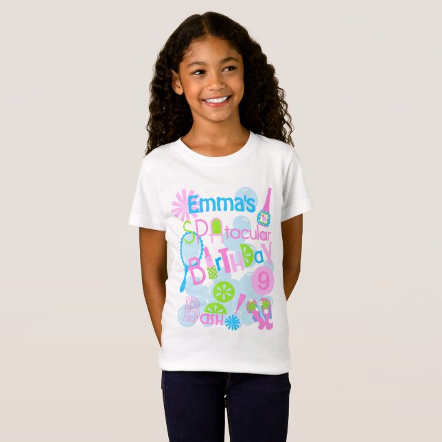 T-Shirt Filles Spa Party Chemise Salon Fête Chemise avec m (Devant entier)