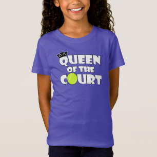 T-Shirt Filles Tennis Queen of the Court Cute Tennis Playe