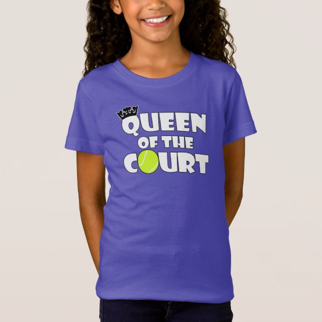 T-Shirt Filles Tennis Queen of the Court Cute Tennis Playe (Devant)
