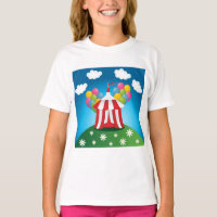 T-shirt Filles Tente Cirque Rouge