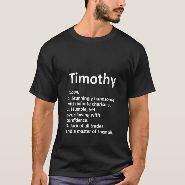 T-shirt Filles Timothée Définition Nom personnalisé Drôle (Devant)