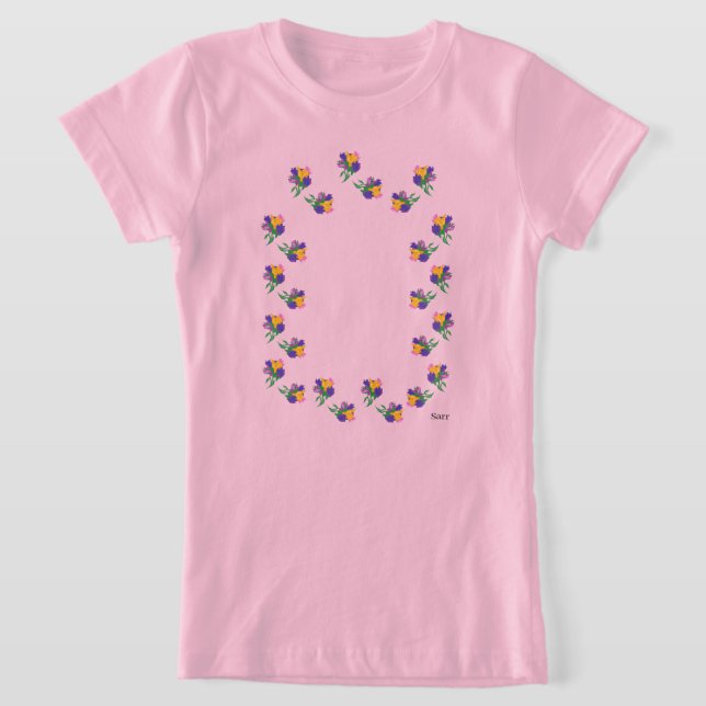 T-shirt filles : tulipes (Poser)