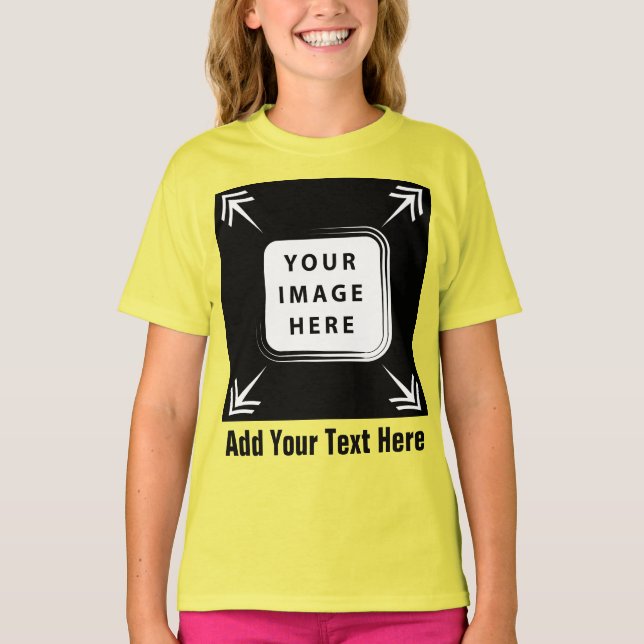 T-shirt Filles Vêtements Ajouter Image Modèle noir Filles  (Devant)