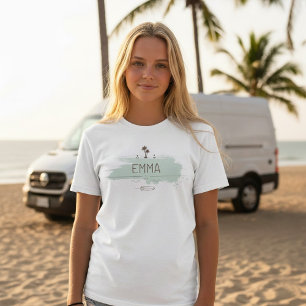 T-shirt Filles Vintage Van Life Sage Coastal Chic