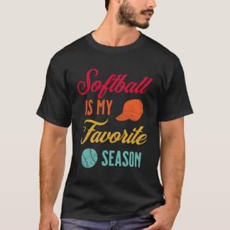 T-shirt Filles Vintages Perdues Softball Est Mon Favori S