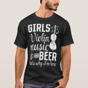 T-shirt Filles Violon Musique Et Bière C'est pourquoi je s