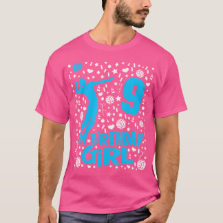 T-shirt Filles Volley-ball 9E Fête Anniversaire 9 Annivers