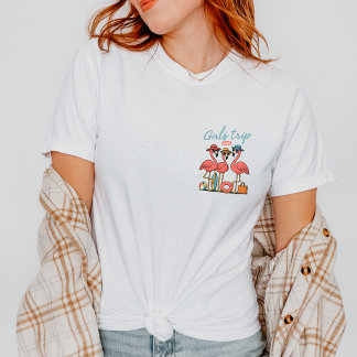 T-shirt Filles Voyage Flamant rose Conception de la taille