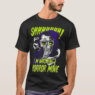 T-shirt Films d'horreur Monstre qui fait chut Im regardant