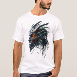 T-shirt Fils bio à visage tribal Blanc