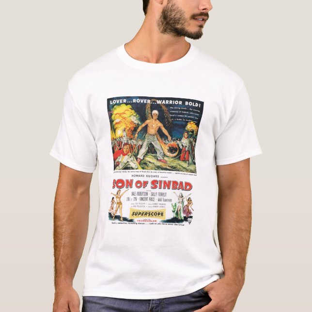 T-shirt - fils d'ANNONCE de film de Sinbad - 1950 (Devant)