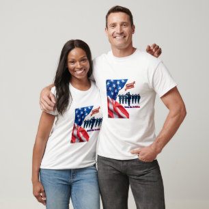 T-shirt Fils de fierté patriotique blanc