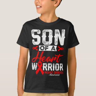 T-shirt Fils d'un guerrier du cœur Maladie du cœur Ruban r