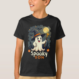 T-shirt Fils éffrayant Fantôme d'Halloween avec Casquette