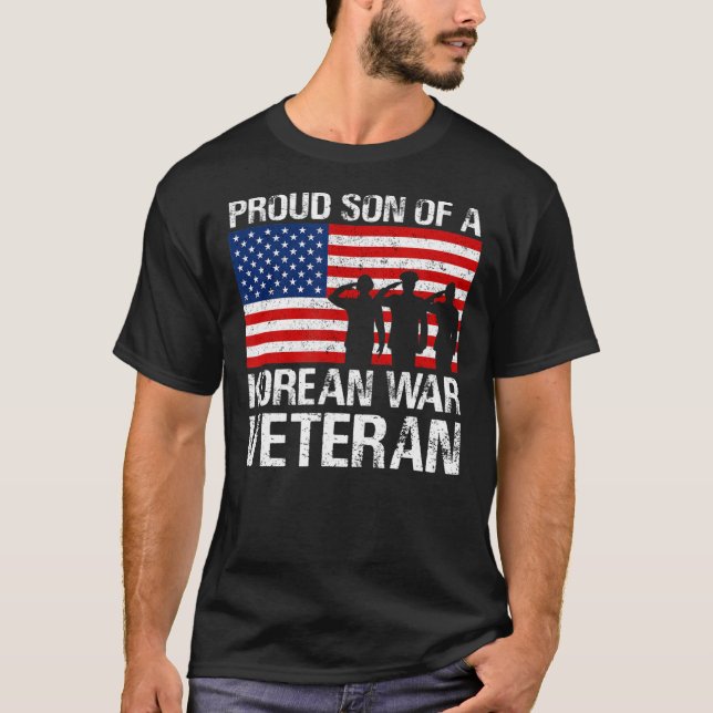 T-shirt  Fils fier d'une ancienne chemise militaire de gue (Devant)