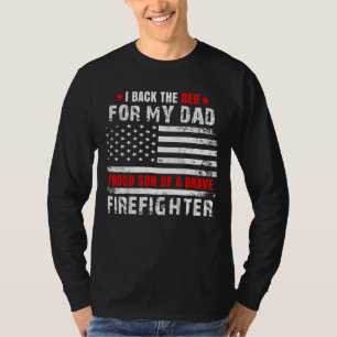 T-shirt Fils Fiers De Pompier Papa Je Rentre Le Rouge Pour