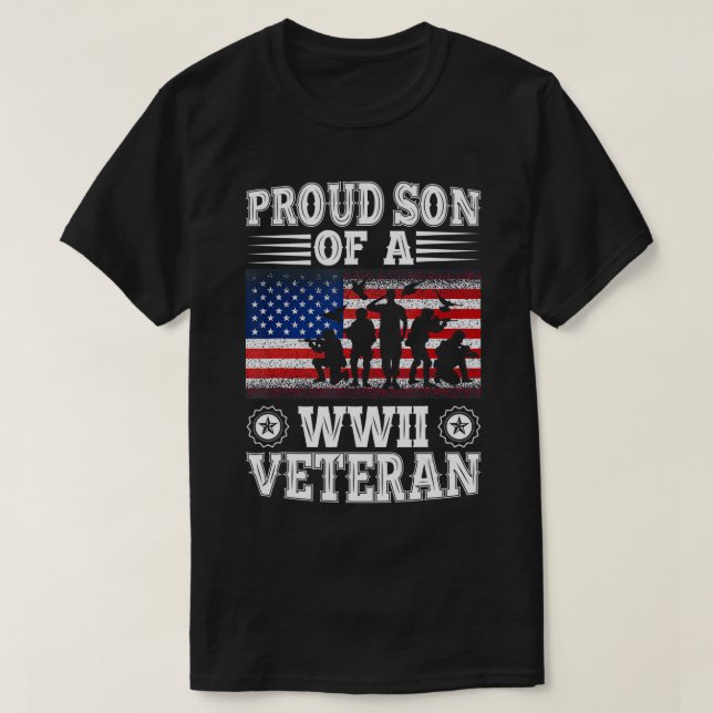 T-shirt Fils Fiers D'Un Vétéran 2ÈME GUERRE MONDIALE, Ve P (Design devant)