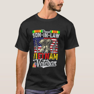 T-shirt Fils Fiers En Droit De Mère Père En Droit Vétérina