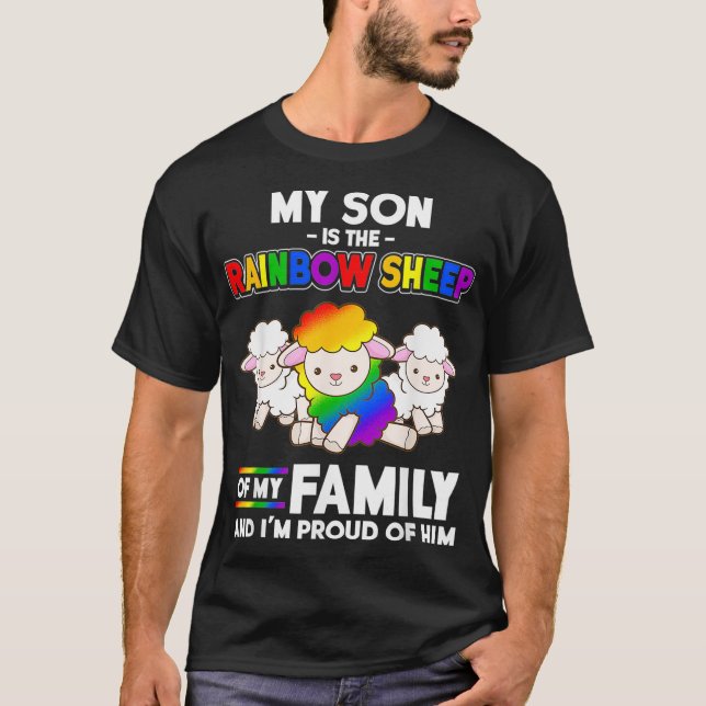 T-shirt Fils gay pride Maman Papa LGBTQ Mois Mon Fils Est  (Devant)