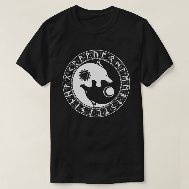 T-shirt Fils Viking De Fenrir Yin Yang Wolf (Design devant)