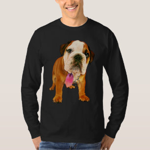T-shirt Filtre à peinture à l'huile mignonne Chien taureau