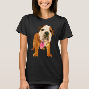 T-shirt Filtre à peinture à l'huile mignonne Chien taureau