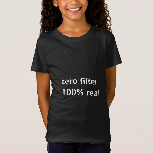 T-Shirt filtre zéro, 100 % réel en noir (Devant)