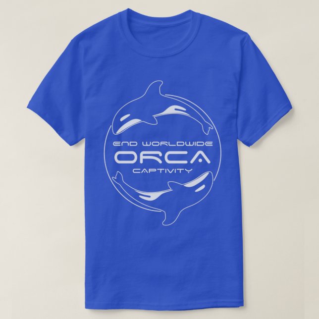 T-shirt Fin de la captivité Orca dans le monde (Design devant)