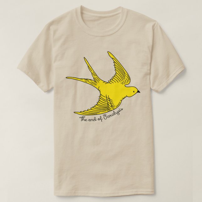 T-shirt Fin de la paralysie Oiseau jaune (Design devant)