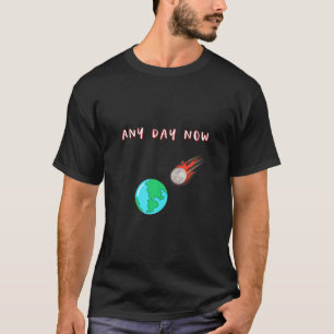 T-shirt Fin Drôle De La Comète Mondiale Touchant La Terre